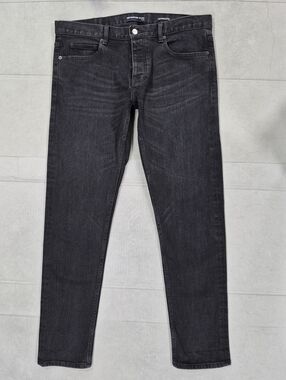The Kooples Slim jeans men's 34 black Japanese Denim selvedge button fly stretch